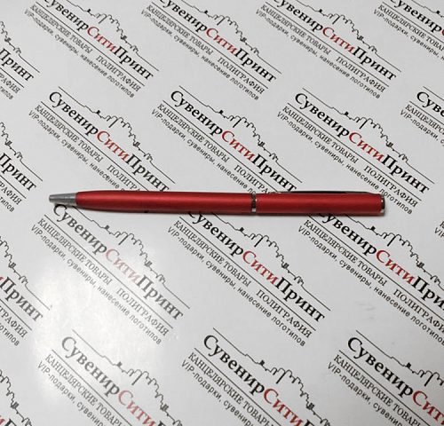 Ручка шариковая BL металлическая, поворотный механизм, метал. клип, красная - канцтовары в Минске